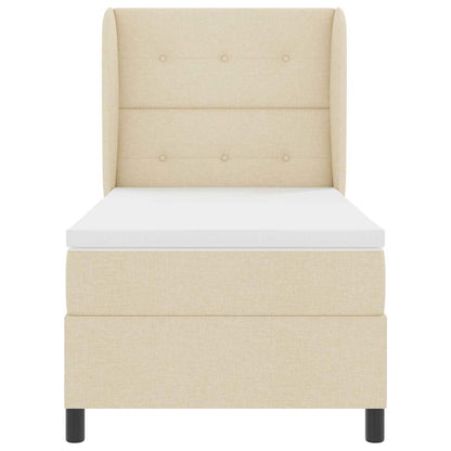 Letto a molle con testiera Crema 80 x 200 cm Tessuto | homemem39