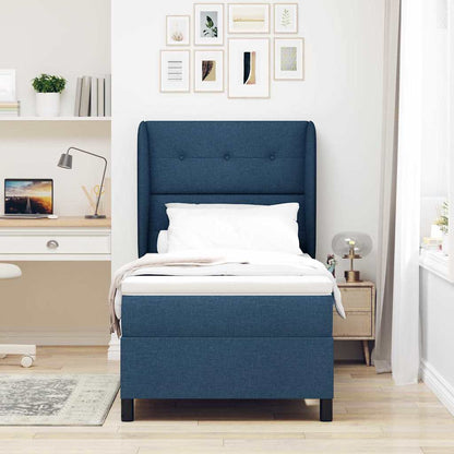 Letto a molle con testiera Blu 80 x 200 cm Tessuto | homemem39