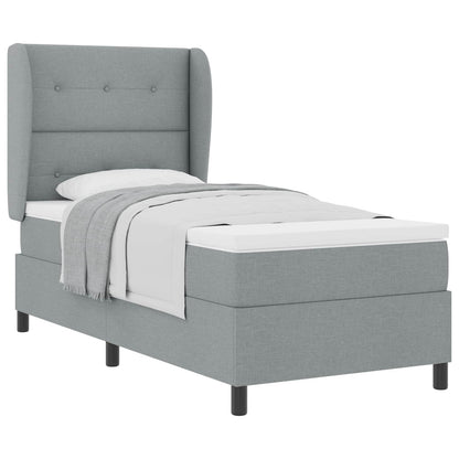 Letto a molle con testiera Grigio chiaro 90 x 190 cm Tessuto | homemem39