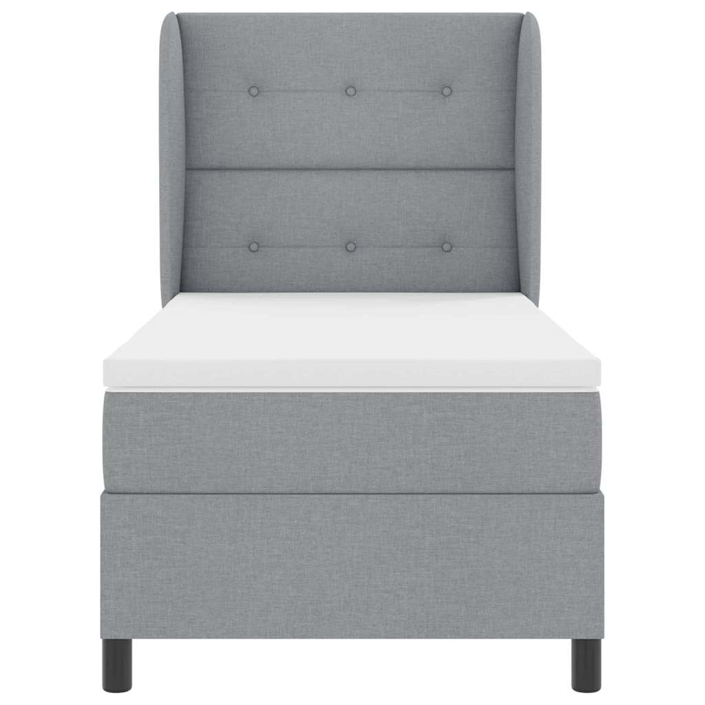 Letto a molle con testiera Grigio chiaro 90 x 190 cm Tessuto | homemem39