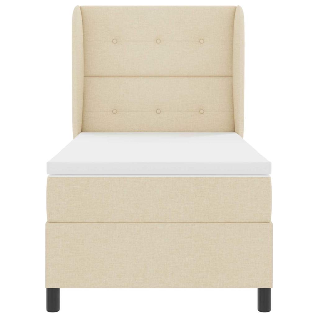 Letto a molle con testiera Crema 90 x 190 cm Tessuto | homemem39