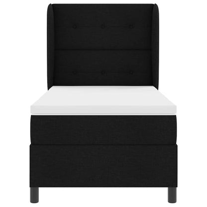 Letto a molle con testiera Nero 90 x 200 cm Tessuto | homemem39