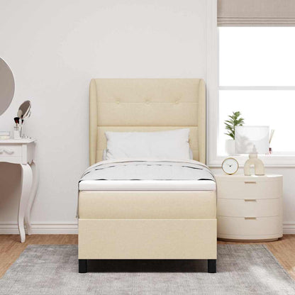 Letto a molle con testiera Crema 90 x 200 cm Tessuto | homemem39