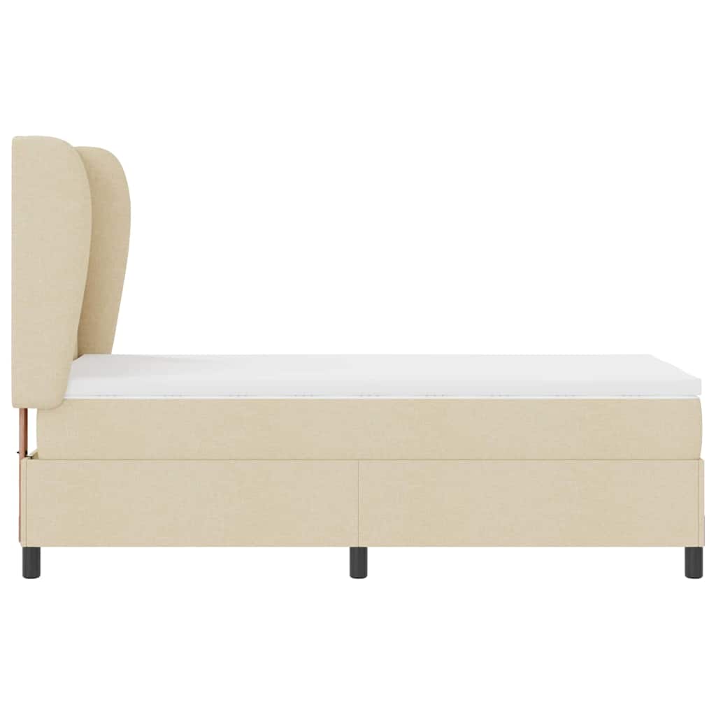 Letto a molle con testiera Crema 90 x 200 cm Tessuto | homemem39