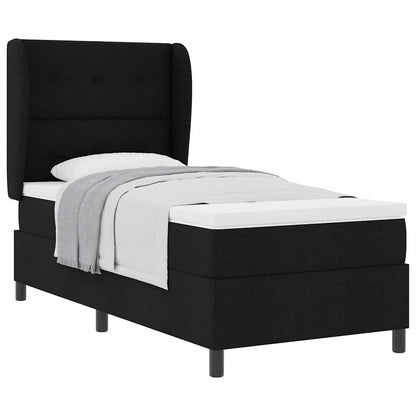 Letto a molle con materasso Nero 100 x 200 cm Tessuto