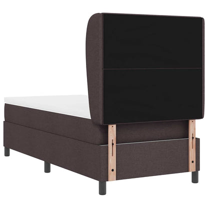Letto a molle con testiera Marrone scuro 100 x 200 cm Tessuto | homemem39