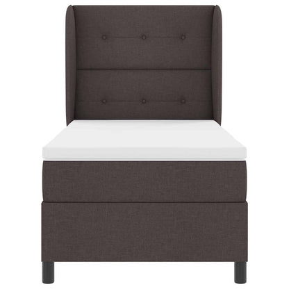 Letto a molle con testiera Marrone scuro 100 x 200 cm Tessuto | homemem39