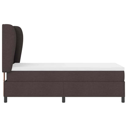 Letto a molle con testiera Marrone scuro 100 x 200 cm Tessuto