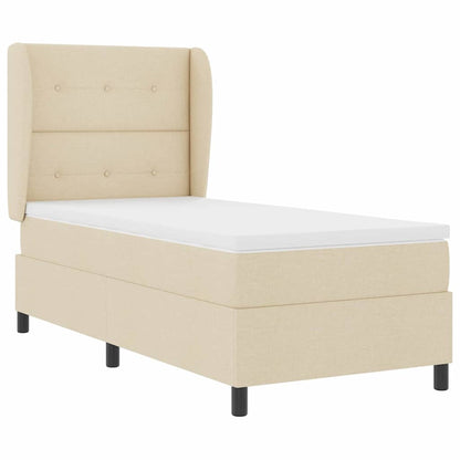 Letto a molle con testiera Crema 100 x 200 cm Tessuto | homemem39