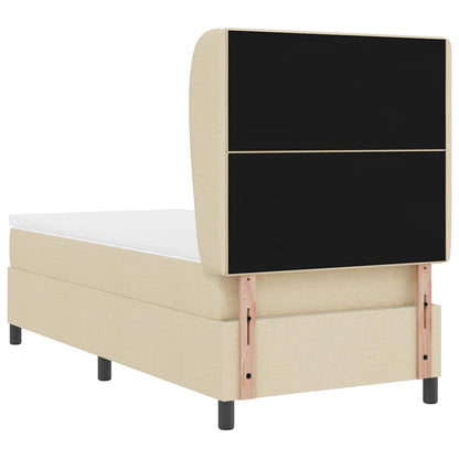 Letto a molle con testiera Crema 100 x 200 cm Tessuto | homemem39