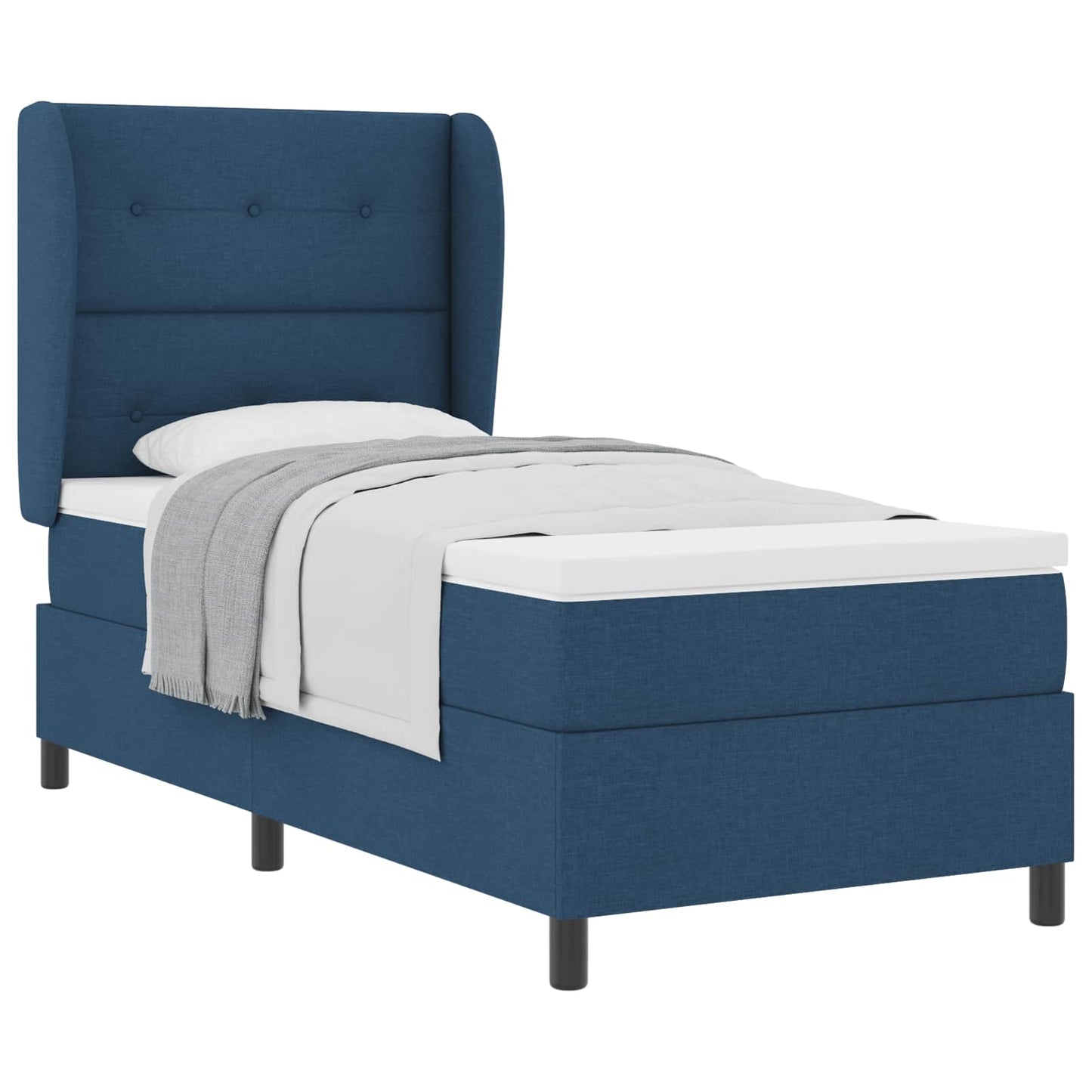 Letto a molle con testiera Blu 100 x 200 cm Tessuto | homemem39