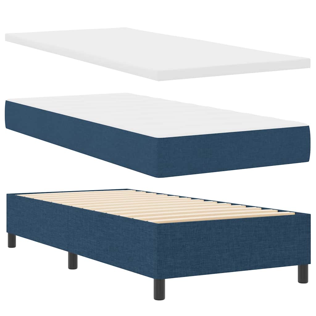 Letto a molle con testiera Blu 100 x 200 cm Tessuto | homemem39