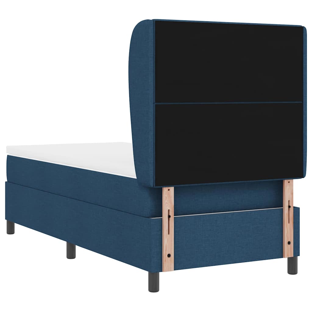 Letto a molle con testiera Blu 100 x 200 cm Tessuto | homemem39