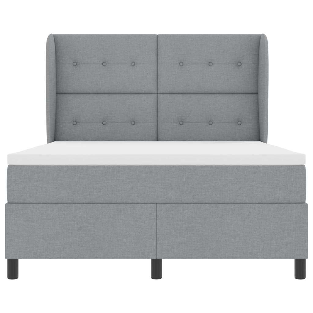 Letto a molle con testiera Grigio chiaro 140 x 190 cm Tessuto | homemem39