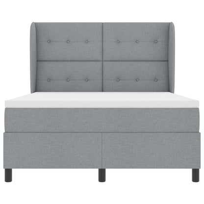 Letto a molle con testiera Grigio chiaro 140 x 190 cm Tessuto | homemem39