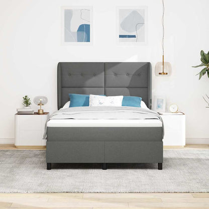 Letto a molle con testiera Grigio scuro 140 x 190 cm Tessuto | homemem39