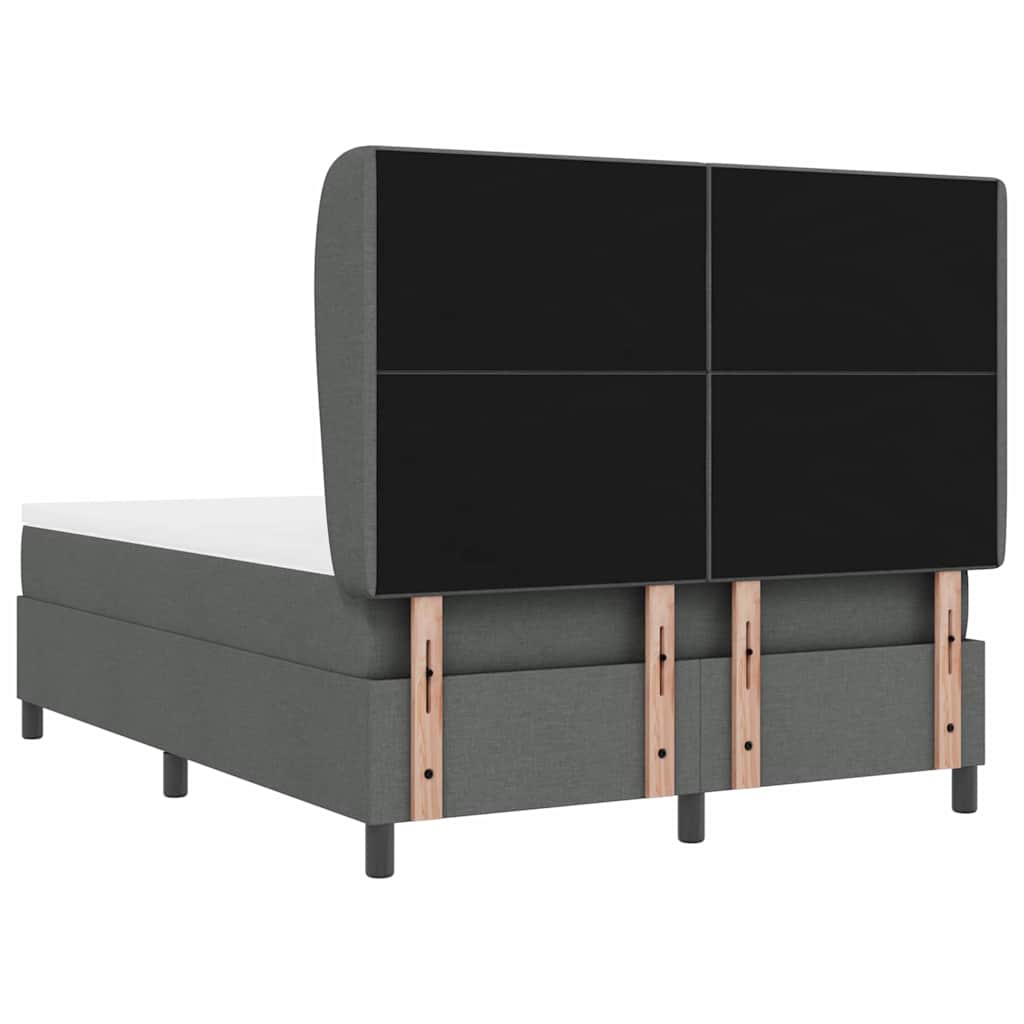 Letto a molle con testiera Grigio scuro 140 x 190 cm Tessuto | homemem39
