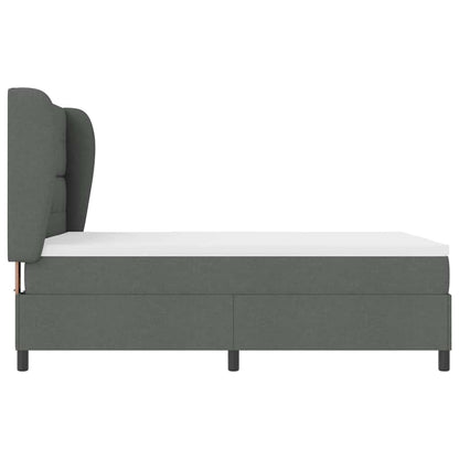 Letto a molle con testiera Grigio scuro 140 x 190 cm Tessuto | homemem39