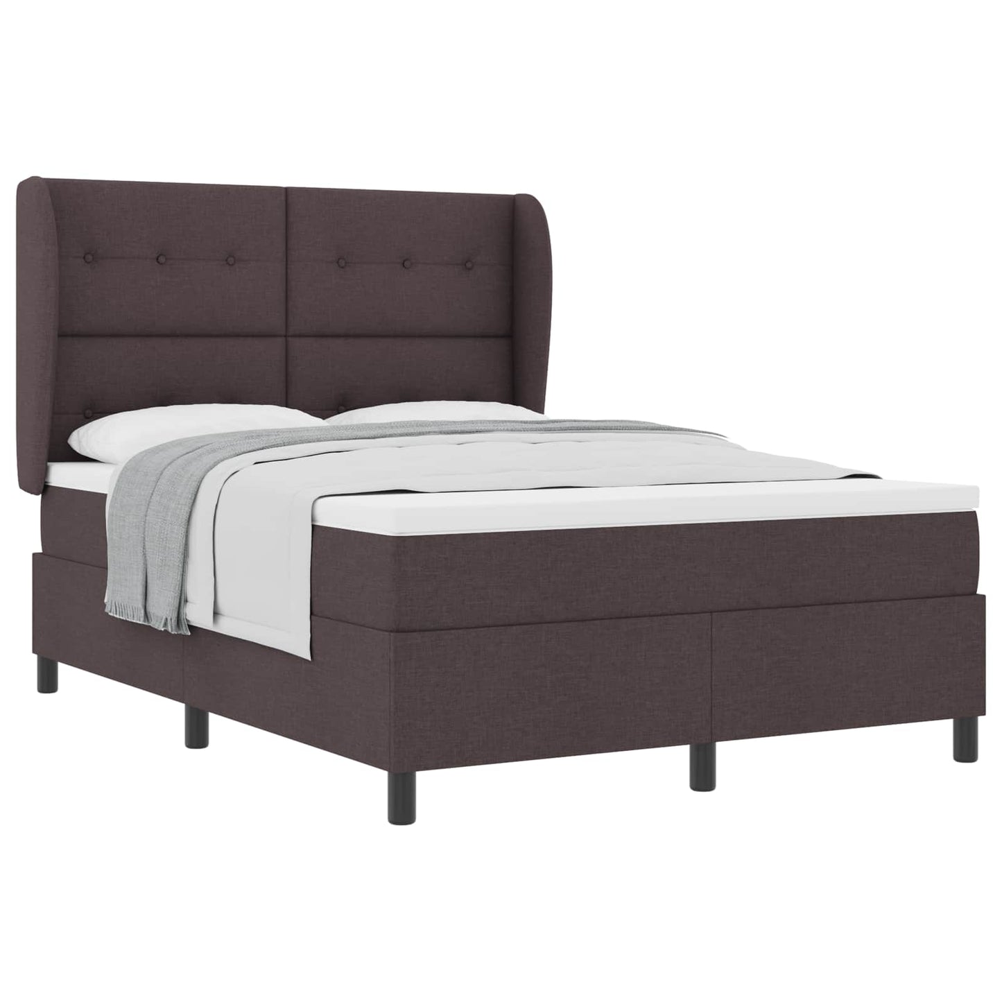 Letto a molle con testiera Marrone scuro 140 x 190 cm Tessuto | homemem39