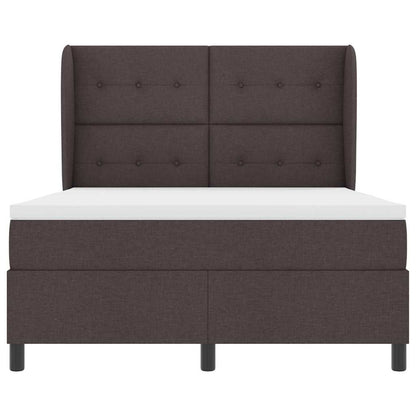 Letto a molle con testiera Marrone scuro 140 x 190 cm Tessuto | homemem39