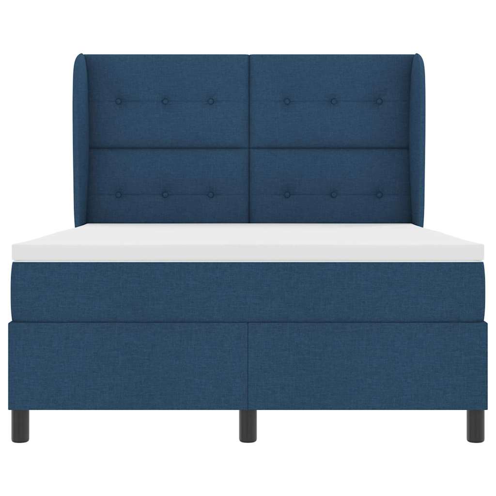 Letto a molle con testiera Blu 140 x 190 cm Tessuto | homemem39