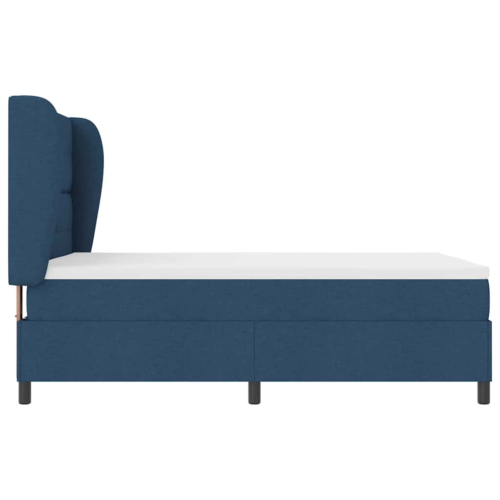 Letto a molle con testiera Blu 140 x 190 cm Tessuto | homemem39