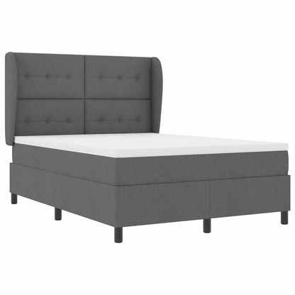 Letto a molle con testiera Grigio scuro 140 x 200 cm Tessuto | homemem39
