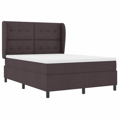 Letto a molle con testiera Marrone scuro 140 x 200 cm Tessuto | homemem39