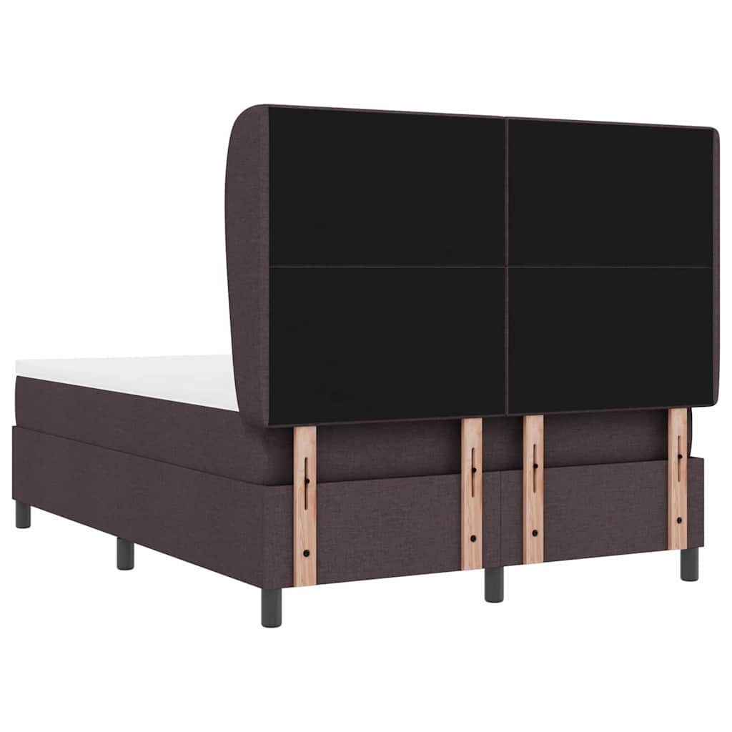 Letto a molle con testiera Marrone scuro 140 x 200 cm Tessuto | homemem39