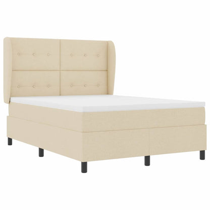 Letto a molle con testiera Crema 140 x 200 cm Tessuto | homemem39