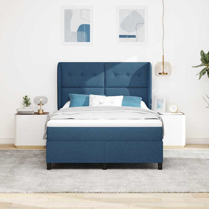 Letto a molle con testiera Blu 140 x 200 cm Tessuto | homemem39
