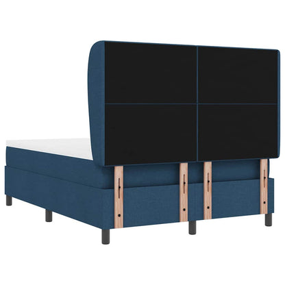 Letto a molle con testiera Blu 140 x 200 cm Tessuto | homemem39