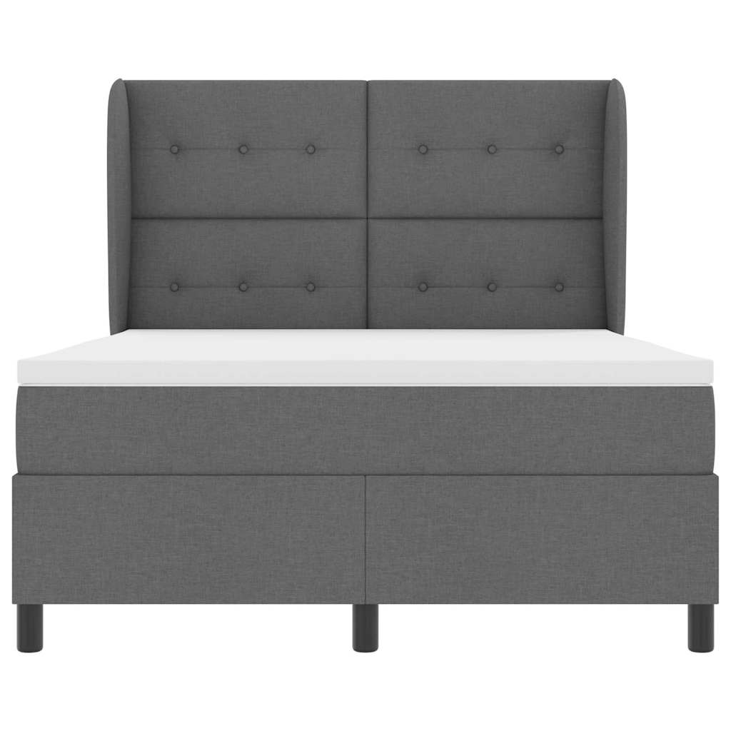 Letto a molle con testiera Grigio scuro 160 x 200 cm Tessuto | homemem39