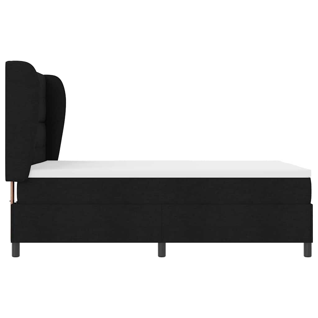 Letto a molle con testiera Nero 160 x 200 cm Tessuto | homemem39