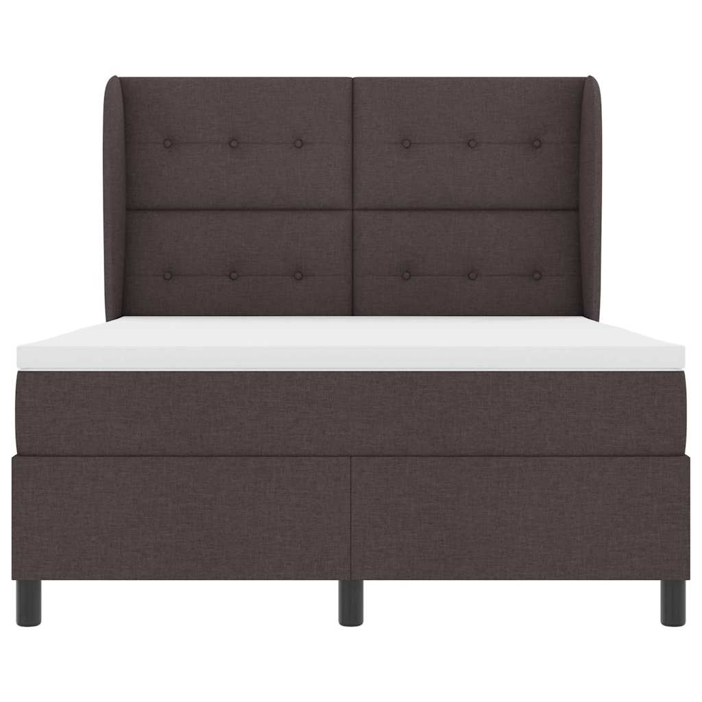 Letto a molle con testiera Marrone scuro 160 x 200 cm Tessuto | homemem39