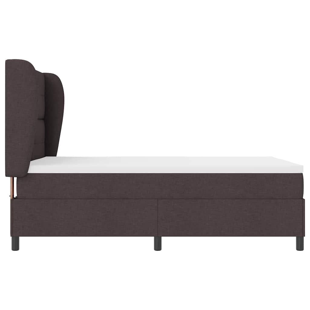 Letto a molle con testiera Marrone scuro 160 x 200 cm Tessuto | homemem39