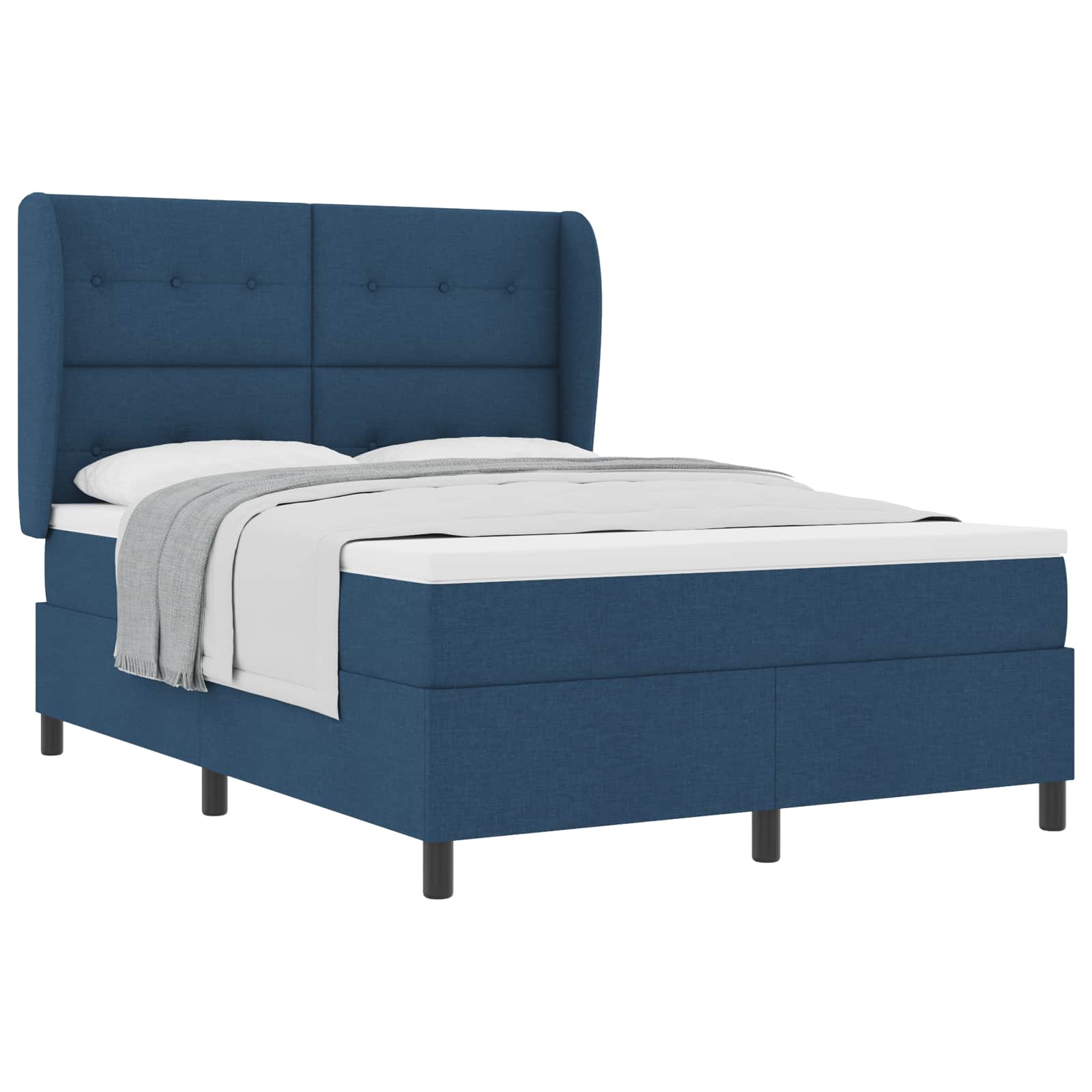 Letto a molle con testiera Blu 160 x 200 cm Tessuto | homemem39