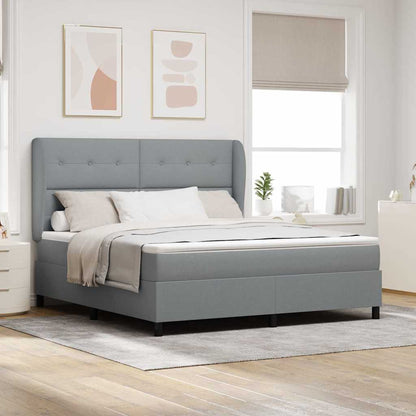 Letto a molle con materasso Grigio chiaro 180 x 200 cm Tessuto