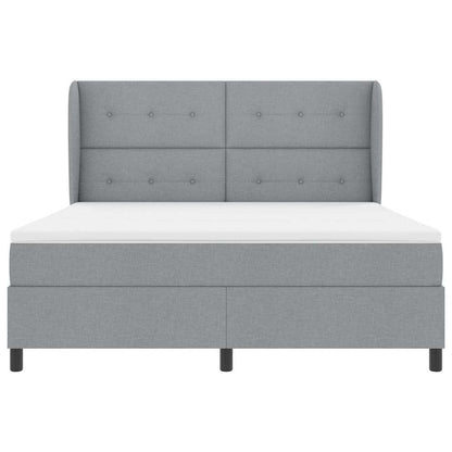 Letto a molle con materasso Grigio chiaro 180 x 200 cm Tessuto