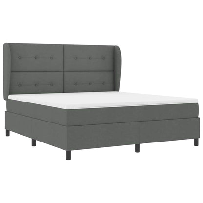 Letto a molle con materasso Grigio scuro 180 x 200 cm Tessuto