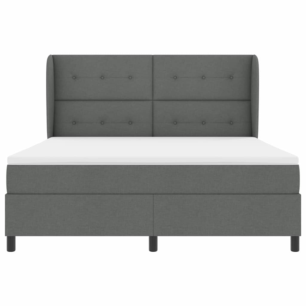Letto a molle con materasso Grigio scuro 180 x 200 cm Tessuto