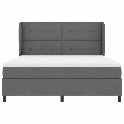 Letto a molle con materasso Grigio scuro 180 x 200 cm Tessuto