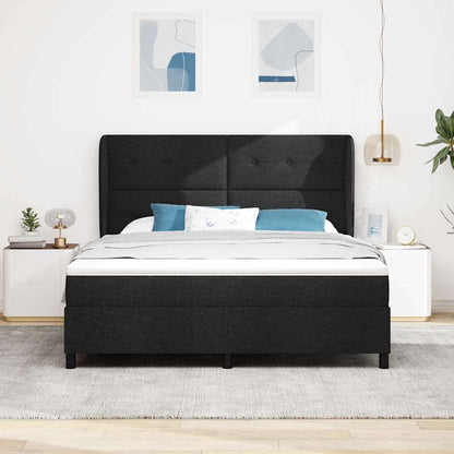 Letto a molle con testiera Nero 180 x 200 cm Tessuto | homemem39