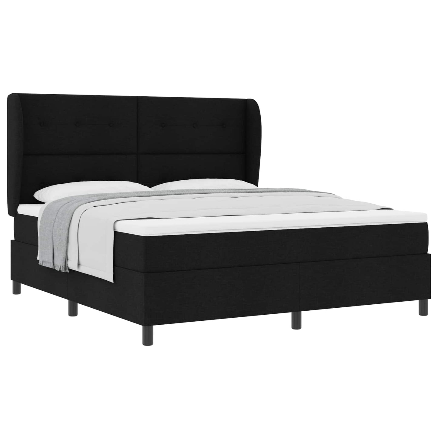 Letto a molle con testiera Nero 180 x 200 cm Tessuto | homemem39