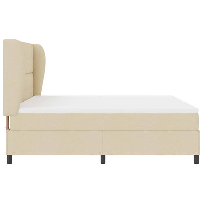 Letto a molle con materasso Crema 180 x 200 cm Tessuto