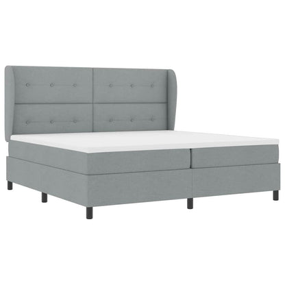 Letto a molle con materasso Grigio chiaro 200 x 200 cm Tessuto
