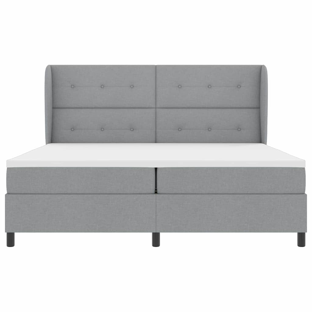 Letto a molle con materasso Grigio chiaro 200 x 200 cm Tessuto