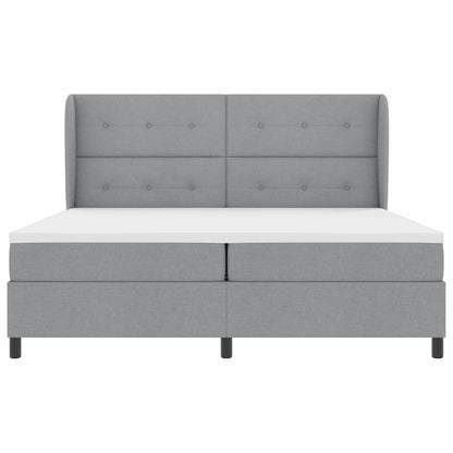 Letto a molle con materasso Grigio chiaro 200 x 200 cm Tessuto