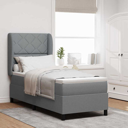 Letto a molle con testiera Grigio chiaro 80 x 200 cm Tessuto | homemem39