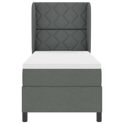 Letto a molle con testiera Grigio scuro 80 x 200 cm Tessuto | homemem39